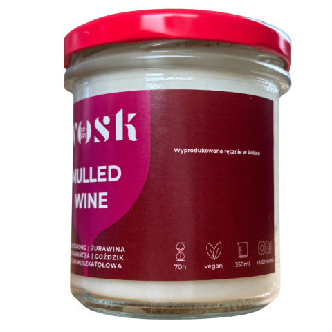 Naturalna świeca Dobry Wosk Mulled Wine – pełne informacje o składzie i ekologicznych certyfikatach na tylnej etykiecie. Naturalna świeca Dobry Wosk Mulled Wine – pełne informacje o składzie i ekologicznych certyfikatach na tylnej etykiecie.