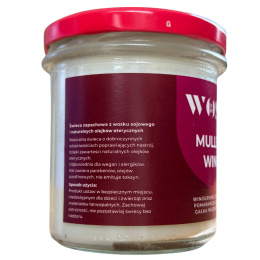 Świeca sojowa Dobry Wosk Mulled Wine – szczegóły zapachowe i informacje na bocznej etykiecie.