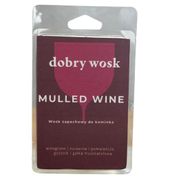 Wosk zapachowy Mulled Wine Dobry Wosk – eleganckie opakowanie z bordowym tłem